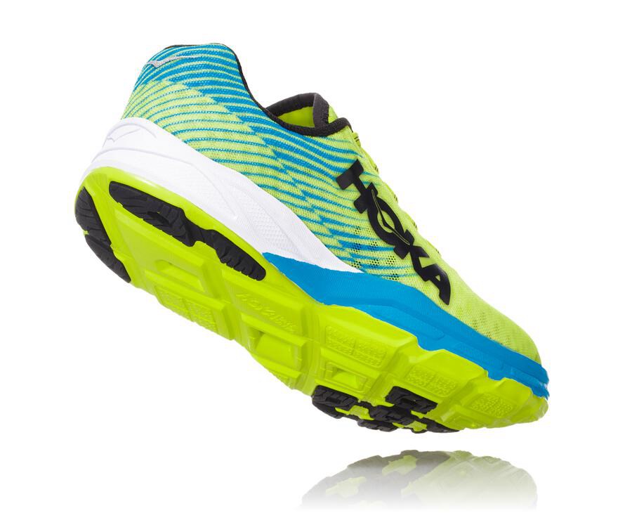 Hoka One One Koşu Ayakkabısı Erkek Yeşil/Mavi - Evo Carbon Rocket - QH6152487